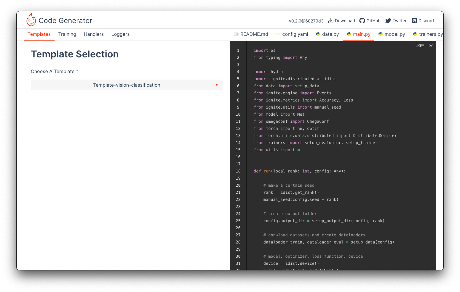 Code Generator Preview